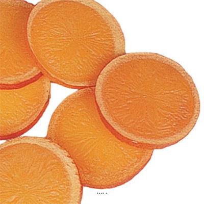 Tranche d Orange artificielle en lot de 6 en Plastique soufflé D 60 mm