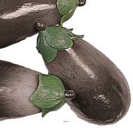 Aubergines artificielles en lot de 3 en Plastique soufflé L 135x60 mm