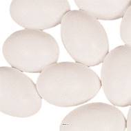 Œuf de poule blanc artificiel X 12 en Plastique soufflé H 65x45 mm