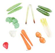 Lot 21 Fruits & légumes artificiels de Printemps en plastique soufflée