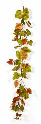 Guirlande feuilles de Vigne factice Automnale L180 cm 62 belles feuilles