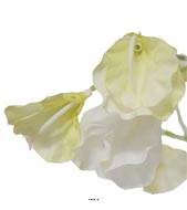 Pois de senteur fleur artificielle en 3 branches H 50 cm Crème