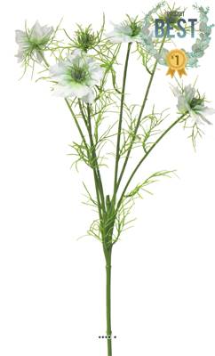 Nigelle de Damas artificielle, 6 ramures, H 66 cm Blanc neige - BEST