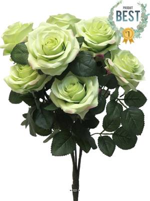 Bouquet de rose Paris artificielle, 10 têtes, H 42 cm Vert été - BEST