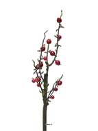 Branche de baies rouges artificielles H 50 cm avec mousse, superbe