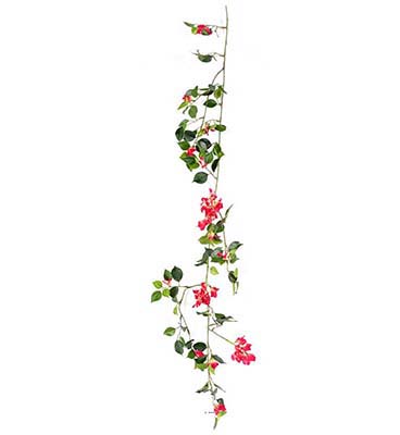Guirlande de bougainvillier artificielle en tissu L 110 cm Rose fushia
