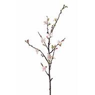 Branche fleurie de pommier artificiel H 86 cm 14 fleurs Rose-crème