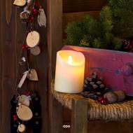 Bougie cylindrique Cire Ivoire Rustic – D 7,5 cm x H 10 cm – finition Rustic