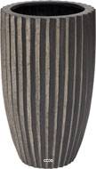 Bac en Polystone Strips Ext. Colonne ronde D 45 x H 75 cm Noir