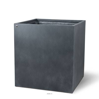 Bac fibres de verre et composite 60 x 60 cm H 64 cm Ext. cube gris anthracite