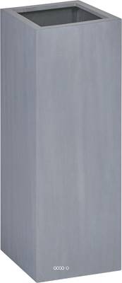 Bac fibres de verre renforcé 45x45cm H125cm Ext. carré haut gris mat
