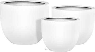 Bac fibres de verre renforcé Ø 55 cm H 46 cm Ext. bullet bas blanc mat