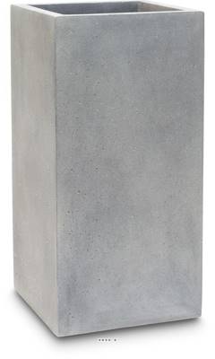 Bac polystone 35 cm x 35 cm H 70 cm Ext. carré haut gris ciment