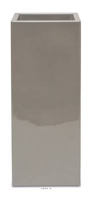 Bac fibres de verre gelcoat 42x42x75 cm Ext. carré haut gris clair
