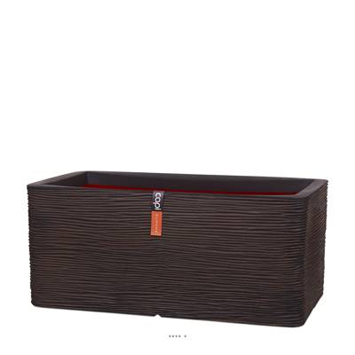 Bac Rib en plastique de qualité supérieure Int/Ext. jardinière 73x39x32 cm marron foncé