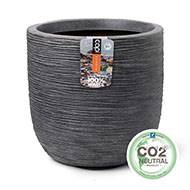 Pot eggpot élégant en matière synthétique recyclable  H 34 cm D35 cm Gris anthracite