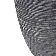 Pot bullet bas élégant en plastique recyclé très résistant H 46 cm D 34 cm Gris anthracite