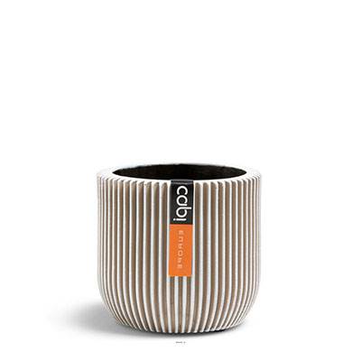 Pot Groove plastique forme eggpot H 21 x D 23cm Blanc