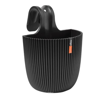 Pot-balconnière Balcony en matières recyclées 21 x 28 cm Noir