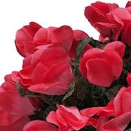 Vasque de fleurs artificielles cimetière cyclamens Rose fushia