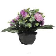 Vasque De Chrysanthème, Rose et Eucalyptus pour la toussaint Pourpre-rose