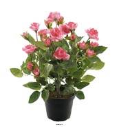 Rosier artificiel en pot  H 30 cm adorable et très dense Rose fushia