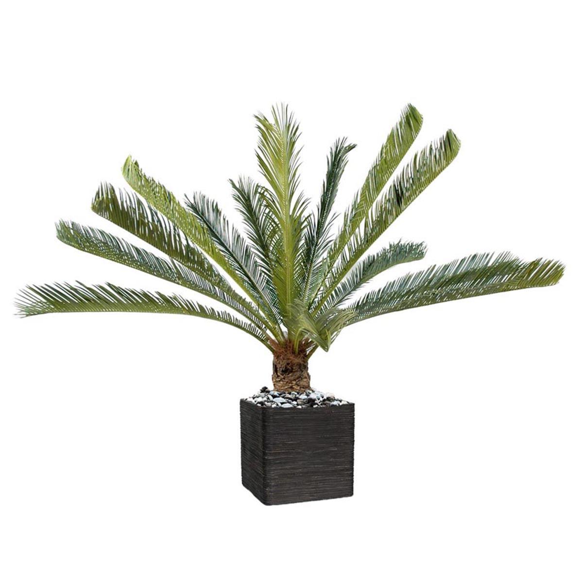 Palmier Cycas Artificiel en pot H 100 cm Vert