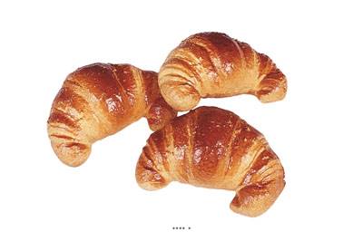 Croissant artificiel en lot de 3 en Plastique soufflé L 120x80 mm