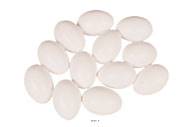 Œuf de poule blanc artificiel X 12 en Plastique soufflé H 65x45 mm