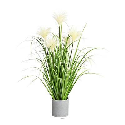 Herbe artificielle touffe en pot avec ses chatons H 66 cm