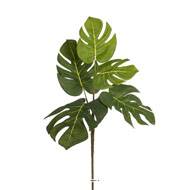 Piquet de feuilles de philodendron artificielles H 64 cm 5 feuilles D 50 cm