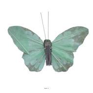 Papillon artificiel avec pince, H 8 cm, L 10 cm Vert