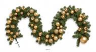 Guirlande de Noël Artificielle Lg 275 cm  Boules Or Pro NF S54-200 - EN71-2 : Décoration Festive Cer