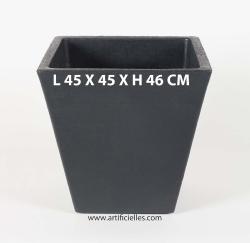 Bac LEA Anthracite L 45 X H 46 CM Cubique évasé intérieur / extérieur