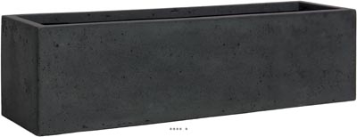 Bac en Polystone Flower Ext. Balconnière L 65x 18 x H 18 cm Noir