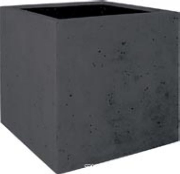 Bac en Polystone Roma Ext. Cube L 50x 50 x H 50 cm Noir