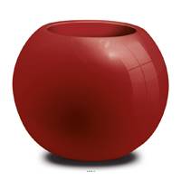 Bac fibres de verre robuste et revêtement gelcoat qualité marine Ø 40 cm H 32 cm Ext. boule rouge rubis