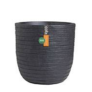 Pot Smooth en plastique eggpot effet rayé H 34 cm x D 35 cm anthracite