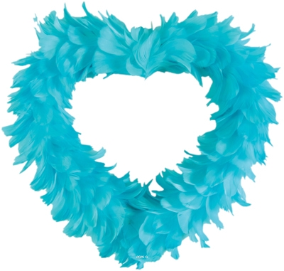 Coeur de Plumes Turquoise 38 x 38 cm