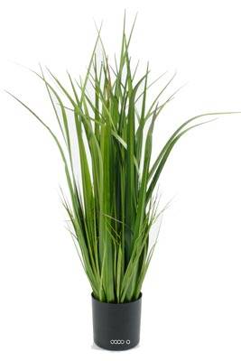 Herbe large artificielle en pot isolepsis factice H 80 cm D 30 cm Vert