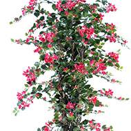 Bougainvillier artificiel en pot tronc naturel lianes H 150 cm Rose fushia