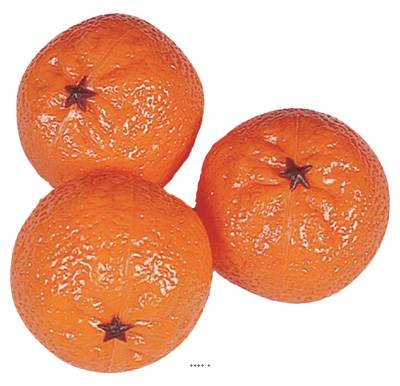 Mandarine artificielle en lot de 3 en Plastique soufflé D 65x50 mm