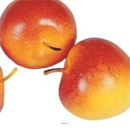 Pomme artificielle moyen Jaune rouge X 3 Plastique soufflé H 65x75 mm