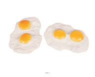 Œufs frits double artificiel X 2 en Plastique soufflé L 150x110 mm