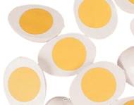 Demi œuf cuit artificiel en lot de 12 en Plastique soufflé H 65x45 mm
