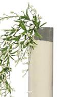 Branchage piquet fleuri artificiel H 69 cm très dense Crème