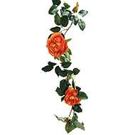 Guirlande de roses orange artificielles L 190 cm 