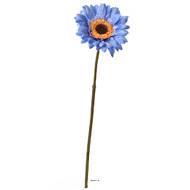 Gerbera artificiel H 36 cm D 8 cm superbe Bleu royal