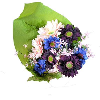 Superbe bouquet de fleurs artificielles "ADORABLE" création fleuriste H 50 cm D 30 cm