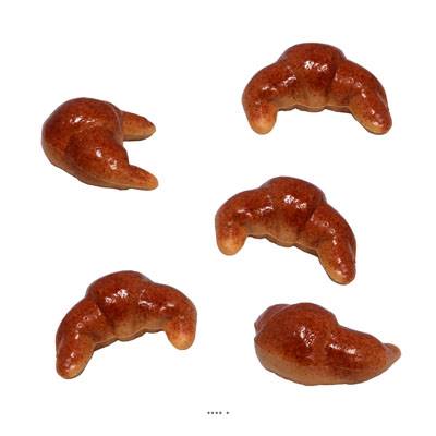 Lot de 5 petits croissant artificiels Longueur 5 cm, Largeur 7 cm